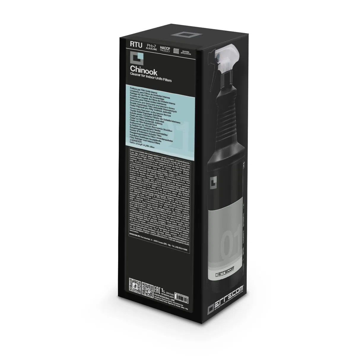 ERRECOM Chinook, Pulitore per Filtri Climatizzatore, 1 L