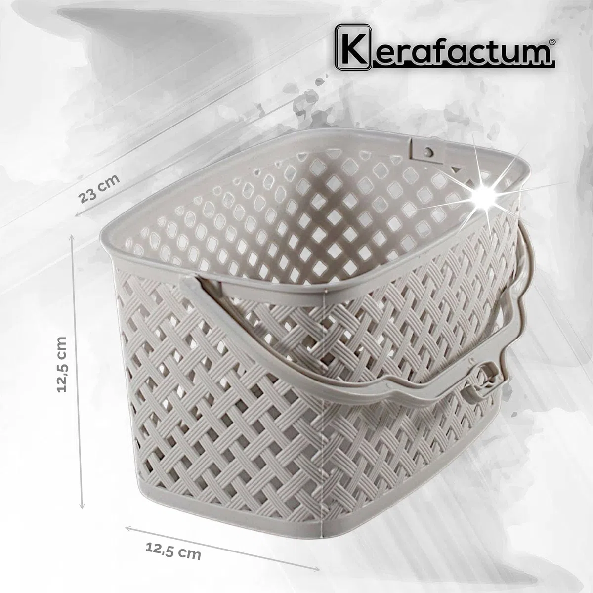 Kerafactum, cesto per conservare mollette da bucato, da appendere, colorato, colore: crema