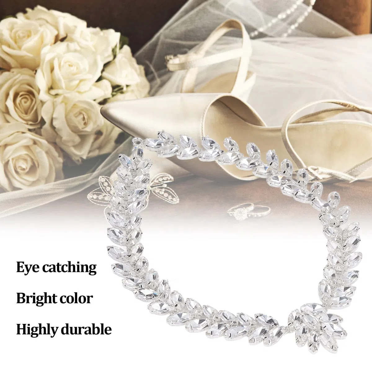 Applique di Strass, Catena di Strass per Abiti da Sposa, Vestiti, Cintura di Cristallo, Applicazioni per Cucire per Scarpe