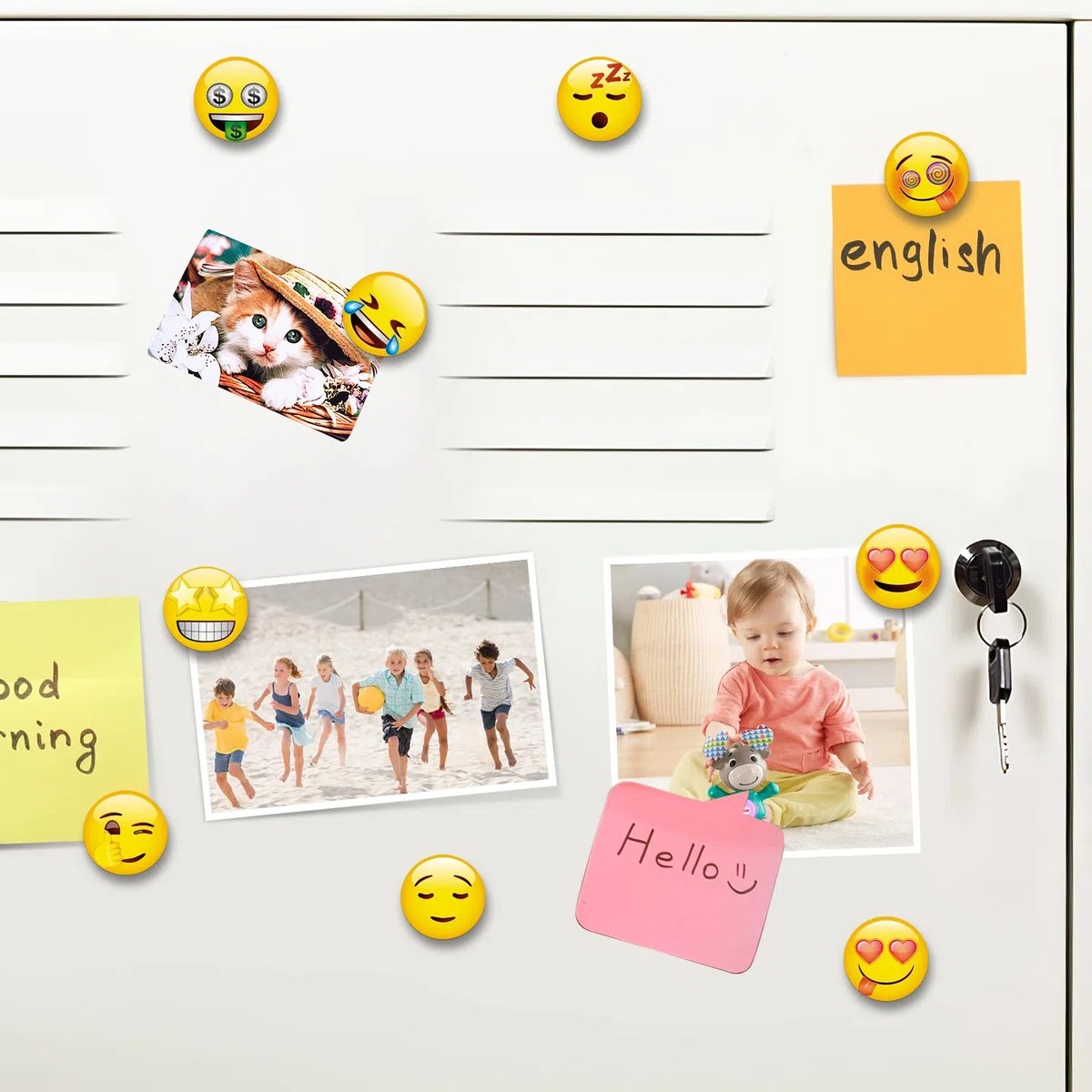 MORCART 54 Pezzi Emoji Calamite Magneti Frigo Smily Magnets Decorazione Frigorifero da Cucina Lavagna per Ufficio Superfici Metalliche e Magnetiche La Scelta Migliore per i Regali