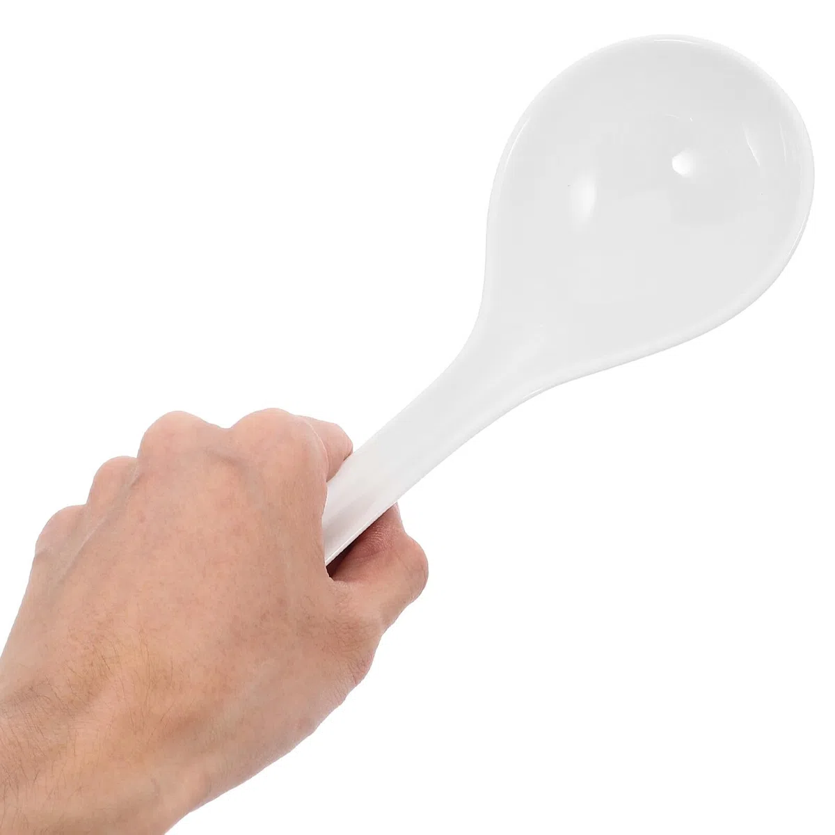 Cucchiaio da Zuppa Cinese in Porcellana Bianca, Grande 27 Cm, Resistente al Microonde e Lavabile in Lavastoviglie, per Pranzi in Casa e Riunioni