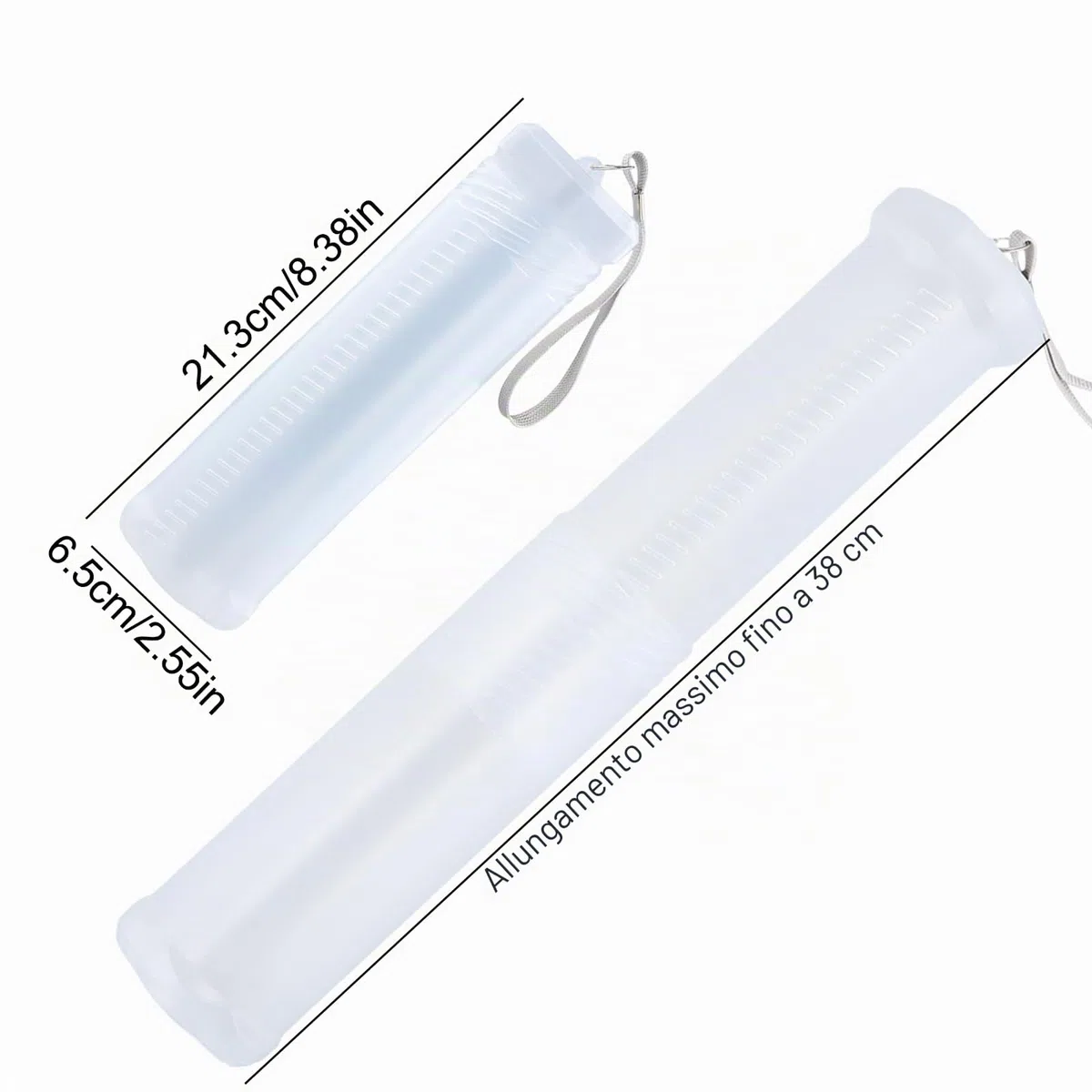Portapennelli in Plastica, 2 Pezzi Astuccio per Pennelli Allungabile, Tubo di Supporto Trasparente, Organizer per Pennelli Penne Contenitore per Matite, Contenitore a Matita per Penne, Pastelli