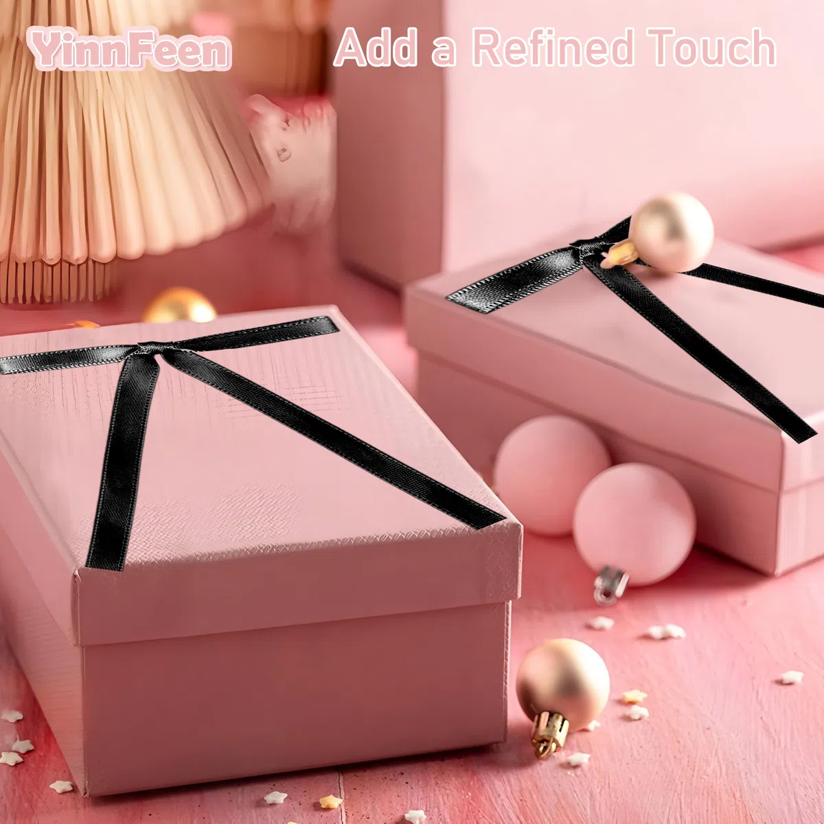 100 Pezzi Fiocchi in Raso, 8x12 cm Fiocchetti Piccoli, Nero e Rosa Fiocchetti Nastro Raso con Cuscinetti Adesivi per Fai da Te Confezioni Regalo Decorazioni Torta