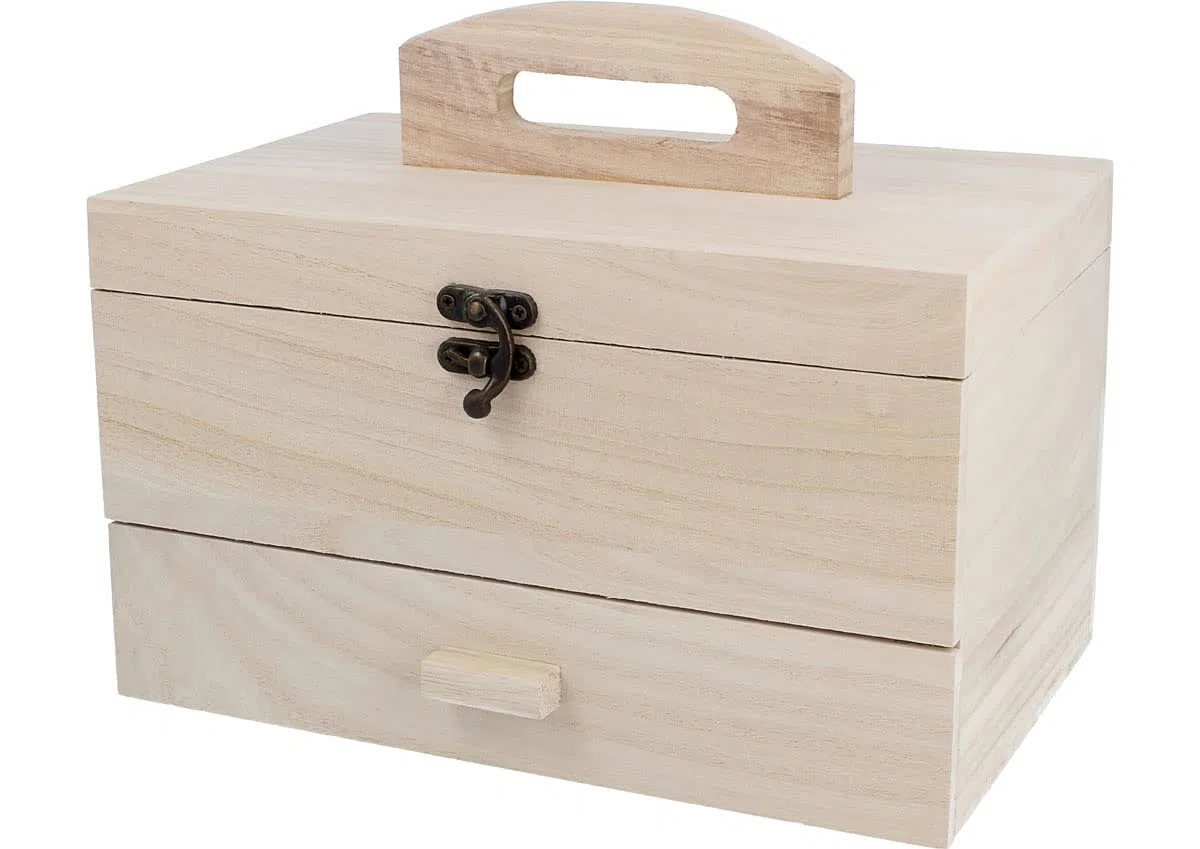 INNSPIRO Cofanetto in legno di zattera con cassetto 25 x 16,5 x 15 cm, 201