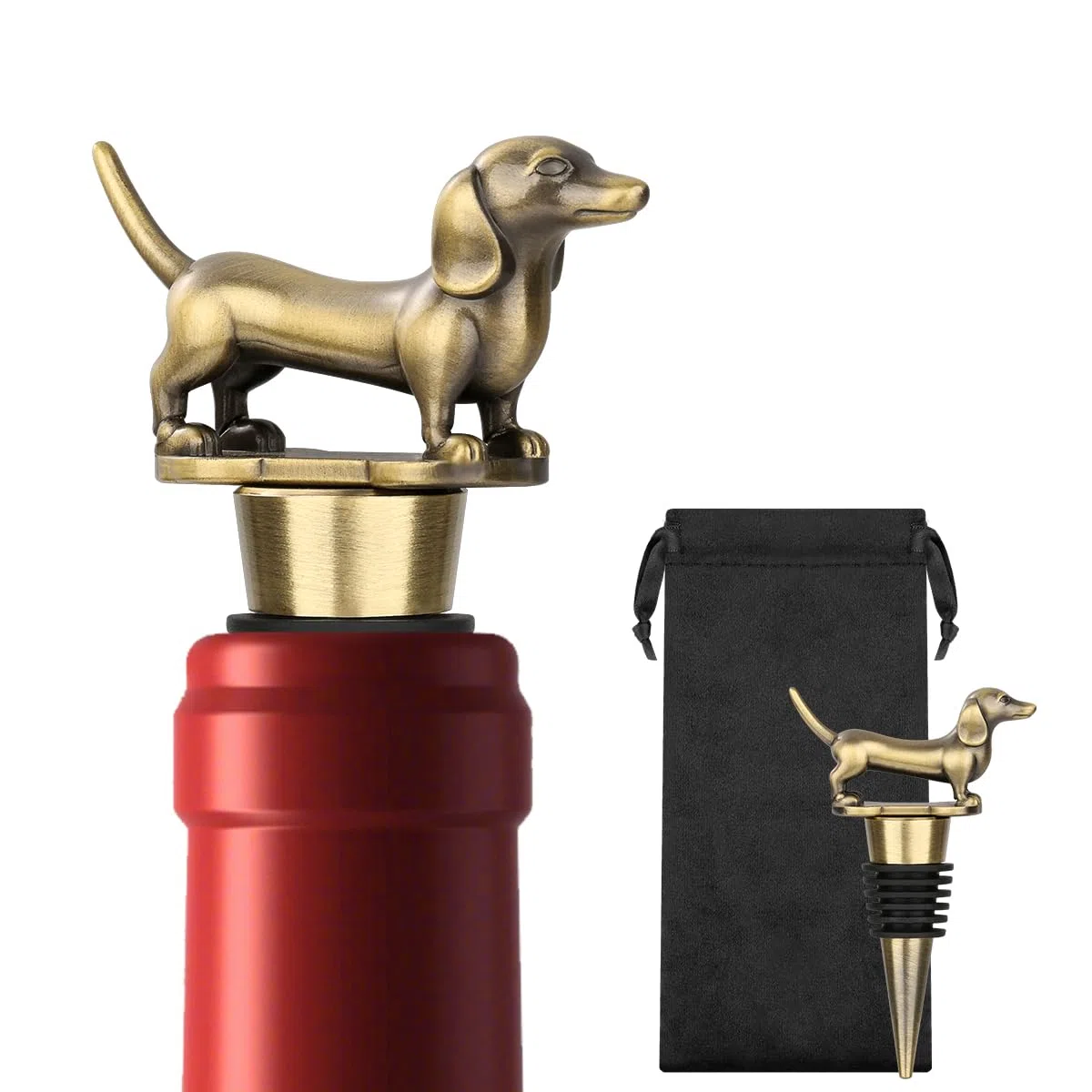 Perfetto come regalo per bassotto, chiusura per vino, bassotto, decorazione per compleanno, regalo di compleanno per gli amanti del bassotto, tappo per vino e champagne