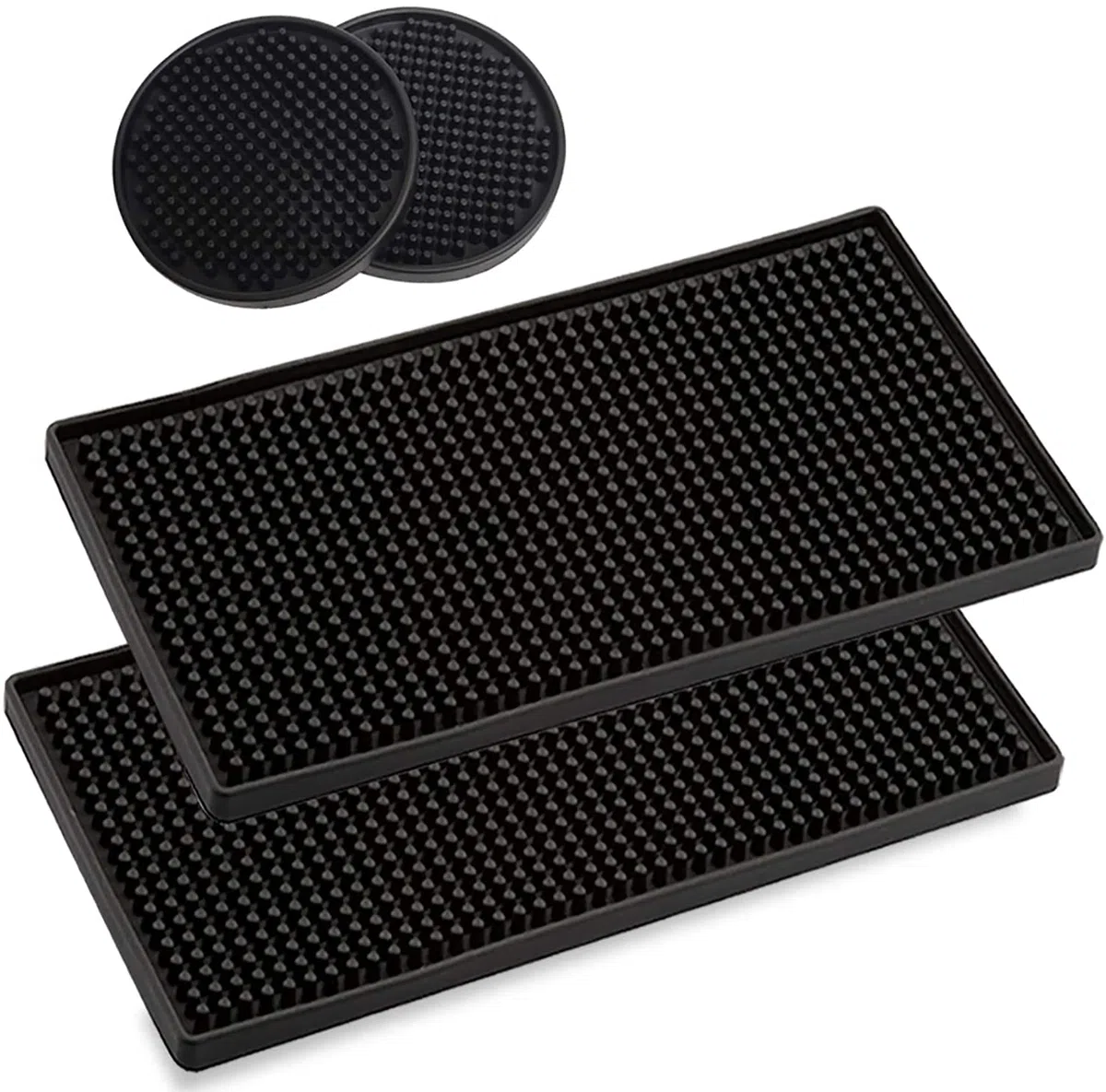 Dzxin Tappetino da Bar, 2 Pezzi Tappetini Barman 30 * 15 CM tappetini Bar con 2 Pezzi Sottobicchieri per Bar, Cucina, Caffetteria, Karaoke,Banconi