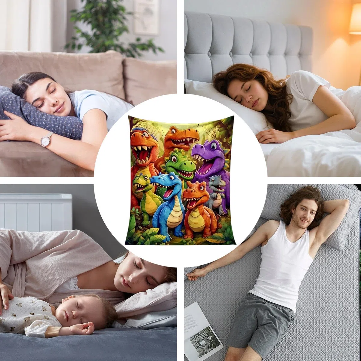 Generico Coperta Da - Flanella Calda E Carina,Coperta Dinosauro Per Decorazione Divano,Per Divano Poltrona Soggiorno Camera Da Dormitorio Appartamento Bambini Ragazzi Ragazze Adolescenti
