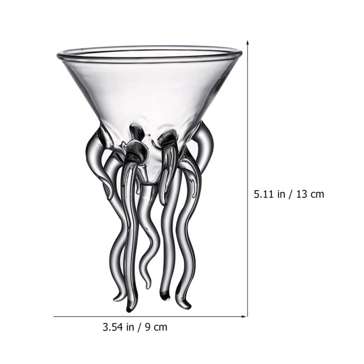 Bicchiere da Cocktail 150ml Pratico e Facile da Pulire in Vetro Trasparente a Forma di Polpo Infrangibile per Banchetti e Matrimoni Eleganti