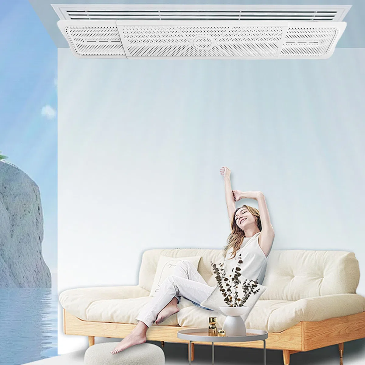 Deflettore per Grata del Condizionatore d'Aria per Casa,Baffle per Finestra AC | Copertura Regolabile Deflettore per Bocchette Soffitto Sistemi Climatizzazione Camera da Letto Salotto