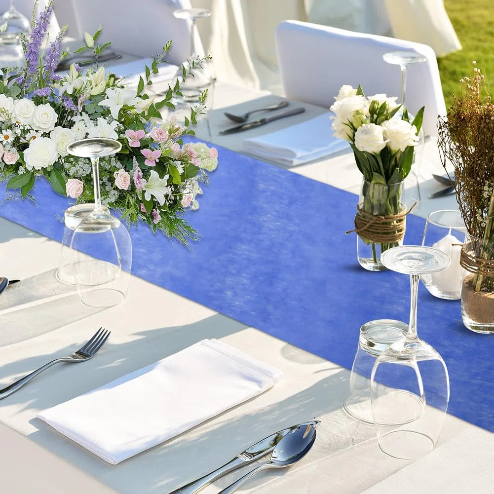 Gohytal Runner da Tavolo, in Blu Reale Runner da Tavolo in Tessuto Non Tessuto Runner Decorativo da Tavola per Compleanni Matrimoni Feste Comunione, 25m x 30cm