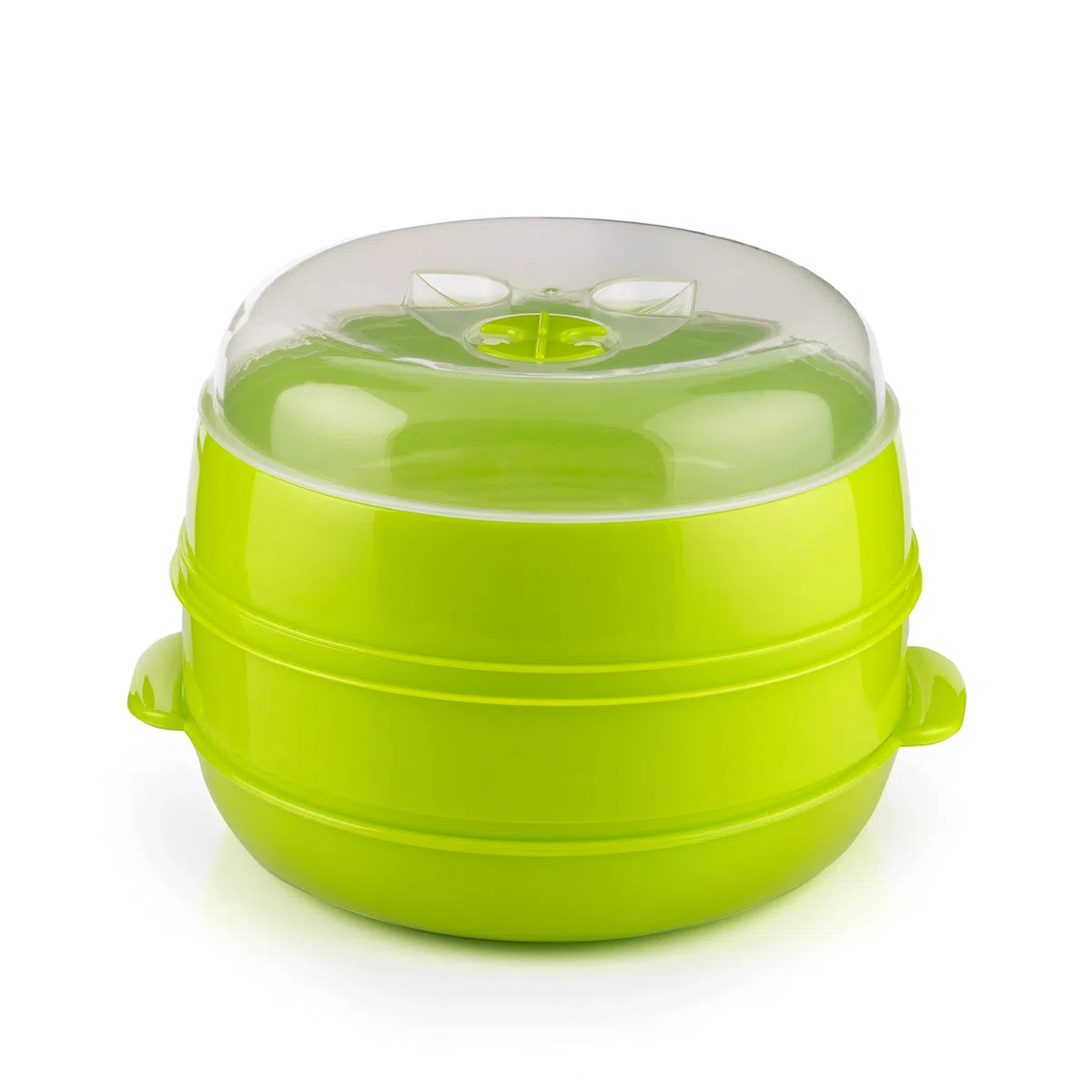 InnovaGoods - Vaporiera Doppia per Microonde Codowave, Cottura a Vapore Salutare, Facile da Usare e Pulire, PP Senza BPA, Verde, 22 x 12/17 cm, Plastica