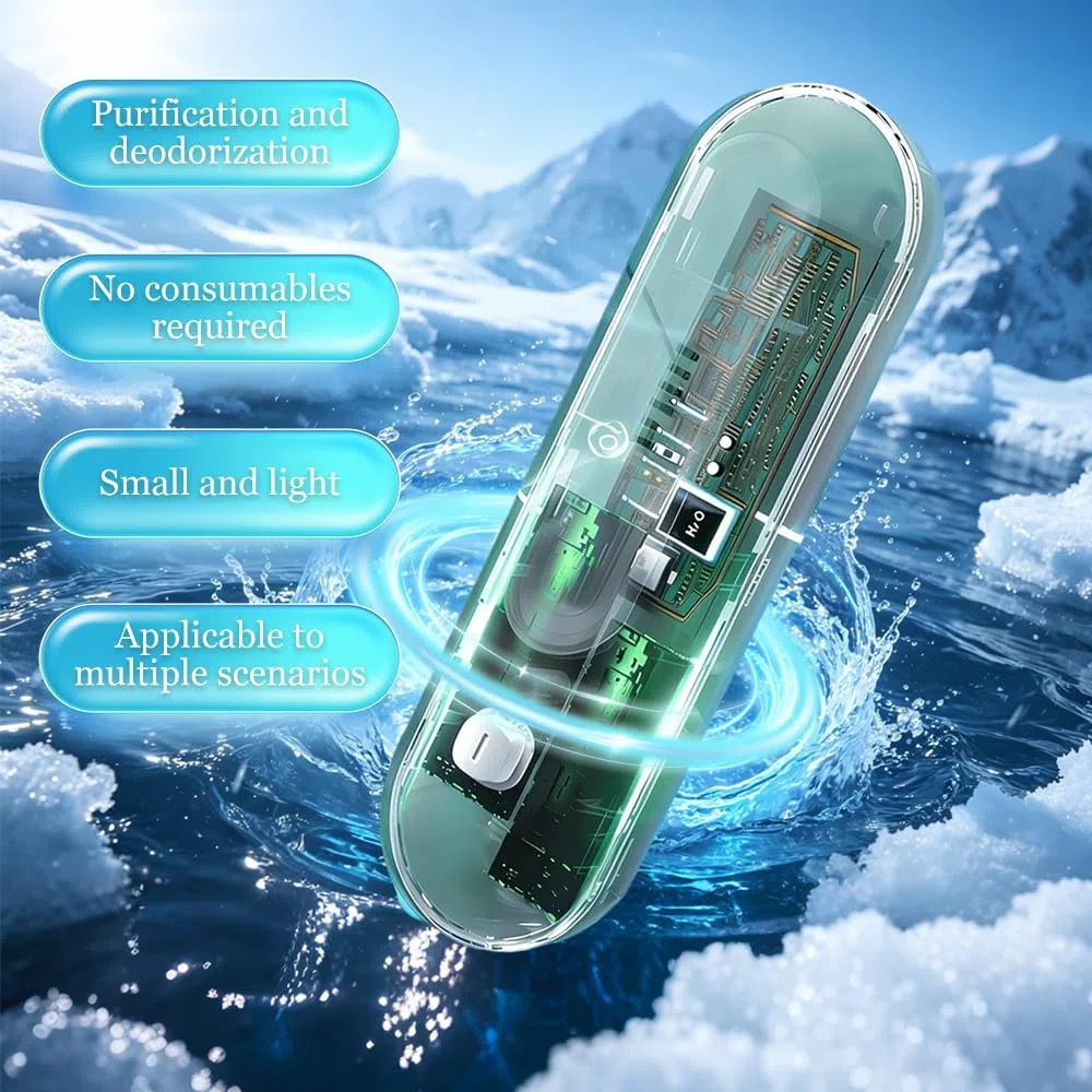 Deodorante per Frigorifero, Generatore di Ozono, Odor Eliminator, Purificatore per Frigorifero Portatile per Frigo, Scarpiera, Guardaroba
