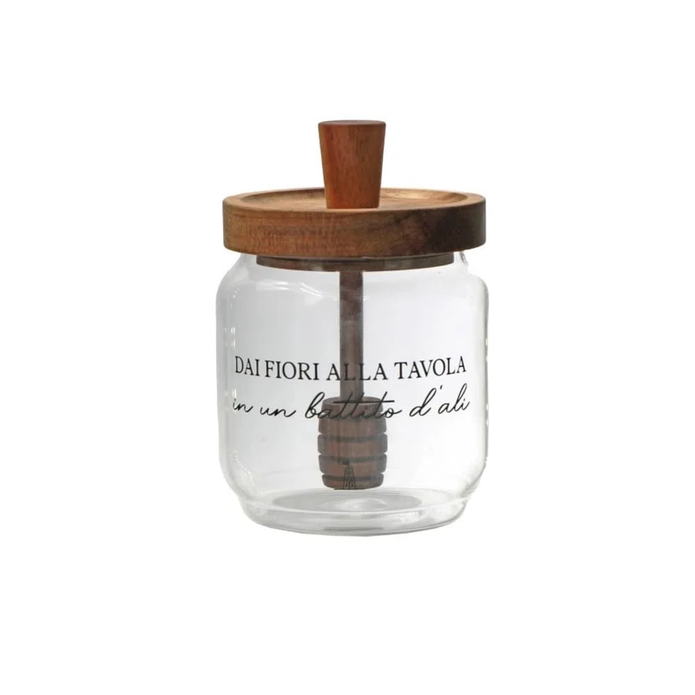 LA PORCELLANA BIANCA - I Garbati Mieliera con Servimiele 400 ml, Vetro Borosilicato
