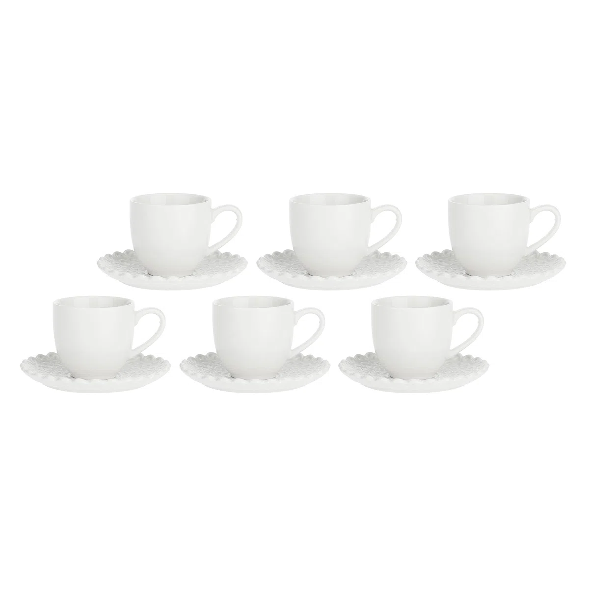 La Porcellana bianca Set 6 tazzine da caffè MOMENTI con piattino 5 cm P002800150