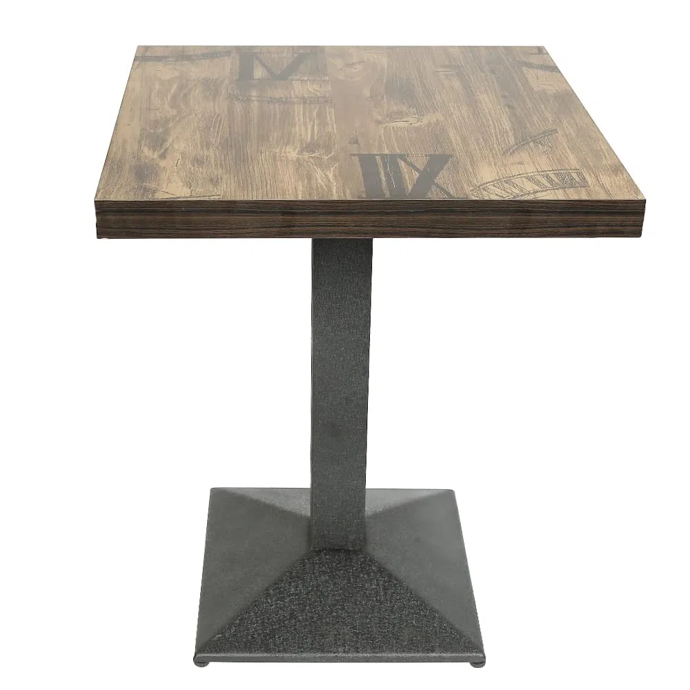 Tavolo Rettangolare in Stile Rustico Industriale in MDF e Metallo, Bar Tondo In Legno E Metallo - Tavolo Da Cucina e Tavolino Da Appoggio 60 * 60 * 75cm