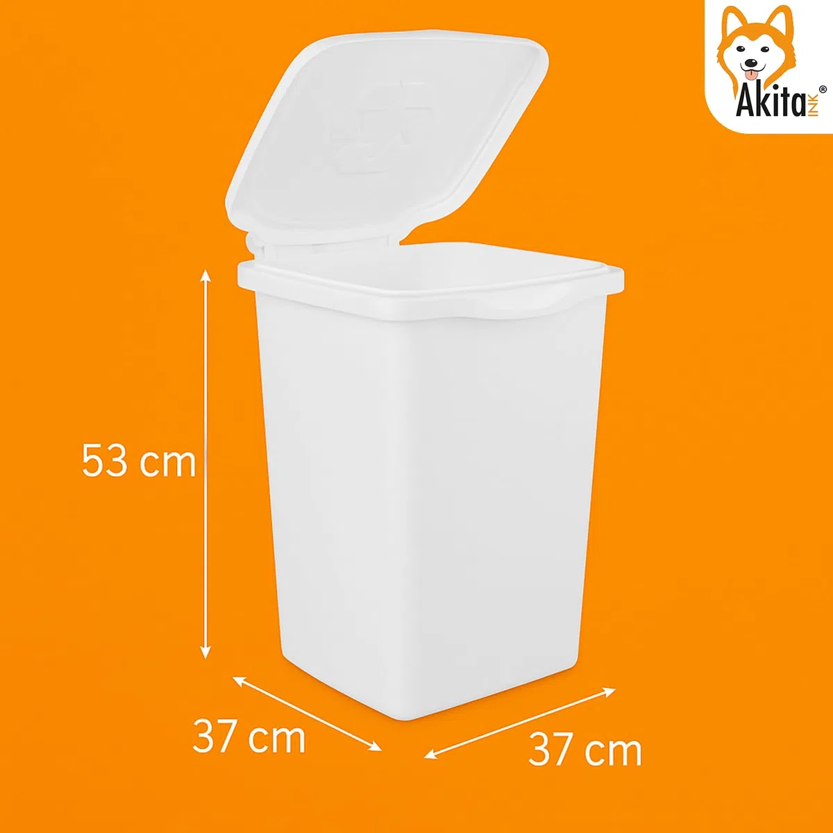AKITAINK Set 3 contenitori Pattumiere da 50L - Totale 150 litri, per raccolta differenziata - Bidoni multicolore in plastica resistente, ideali per cucina, giardino e ambienti esterni - Made in Italy.