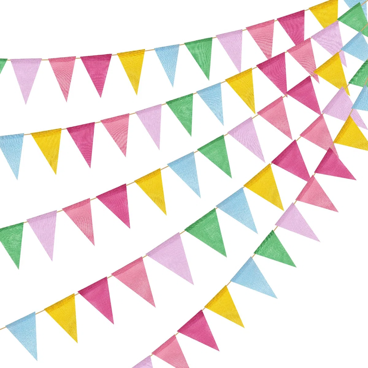 5 Pezzi Bandierine Colorate, Multicolore Festone Striscione 24 Metri, 60 Bandiere Ghirlanda, Festoni Decorazioni per Festa, Compleanno, Matrimonio, stanza dei Bambini, Giardino (Stile B)