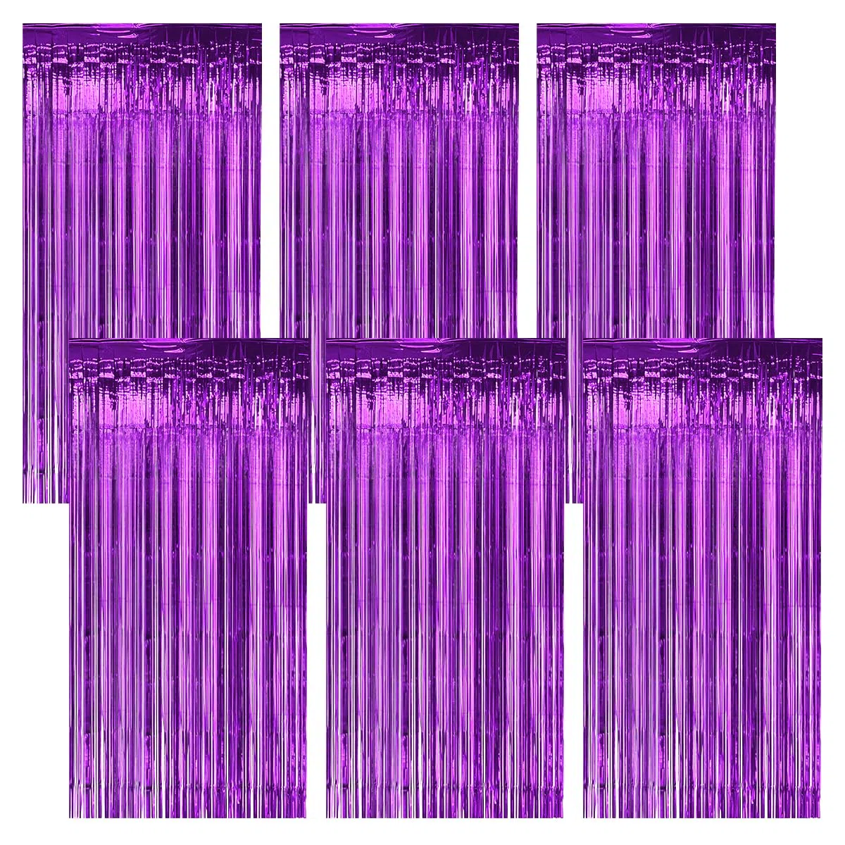 6 Pezzi Viola Tende Metalliche Feste, 1M x 2M Tenda Compleanno In Plastica, Tenda Per Compleanno Decorazione per La Decorazione Dello Sfondo, La Decorazione Della Festa, Decorazione Del Compleanno