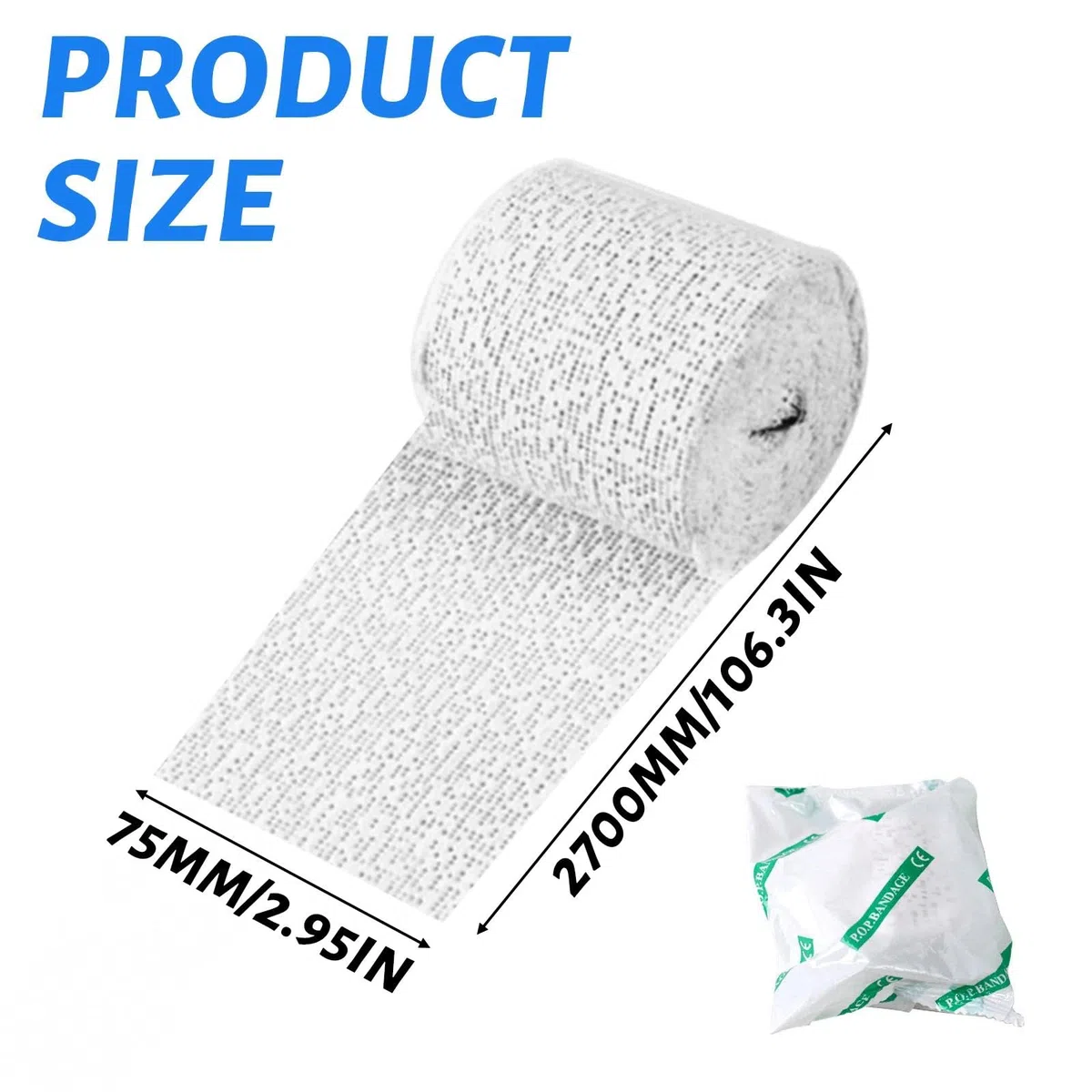 10 Rotoli Bende Gessate 7,5 cm x 2,7 m Bendaggio in Gesso per Modellare Asciugatura Rapida Garze Gesso per Artigianato, Uso su Pelle, Viso, Corpo, Modellismo, Modelli, Maschere