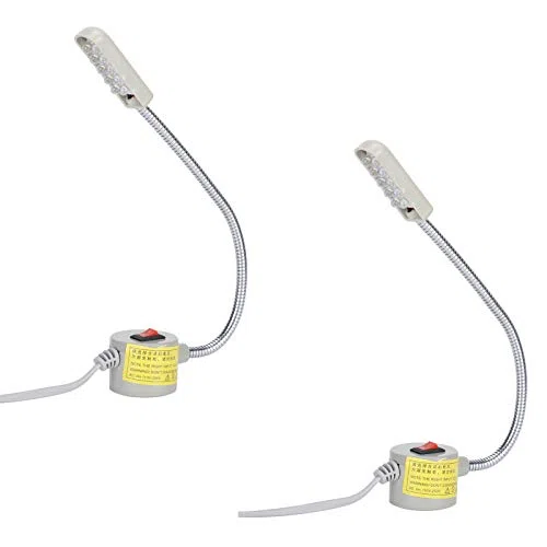 Pssopp Lampada da Macchina da Cucire LED, 2 Pezzi, Base Magnetica con Braccio Flessibile, Risparmio Energetico, per Lavori di Cucito