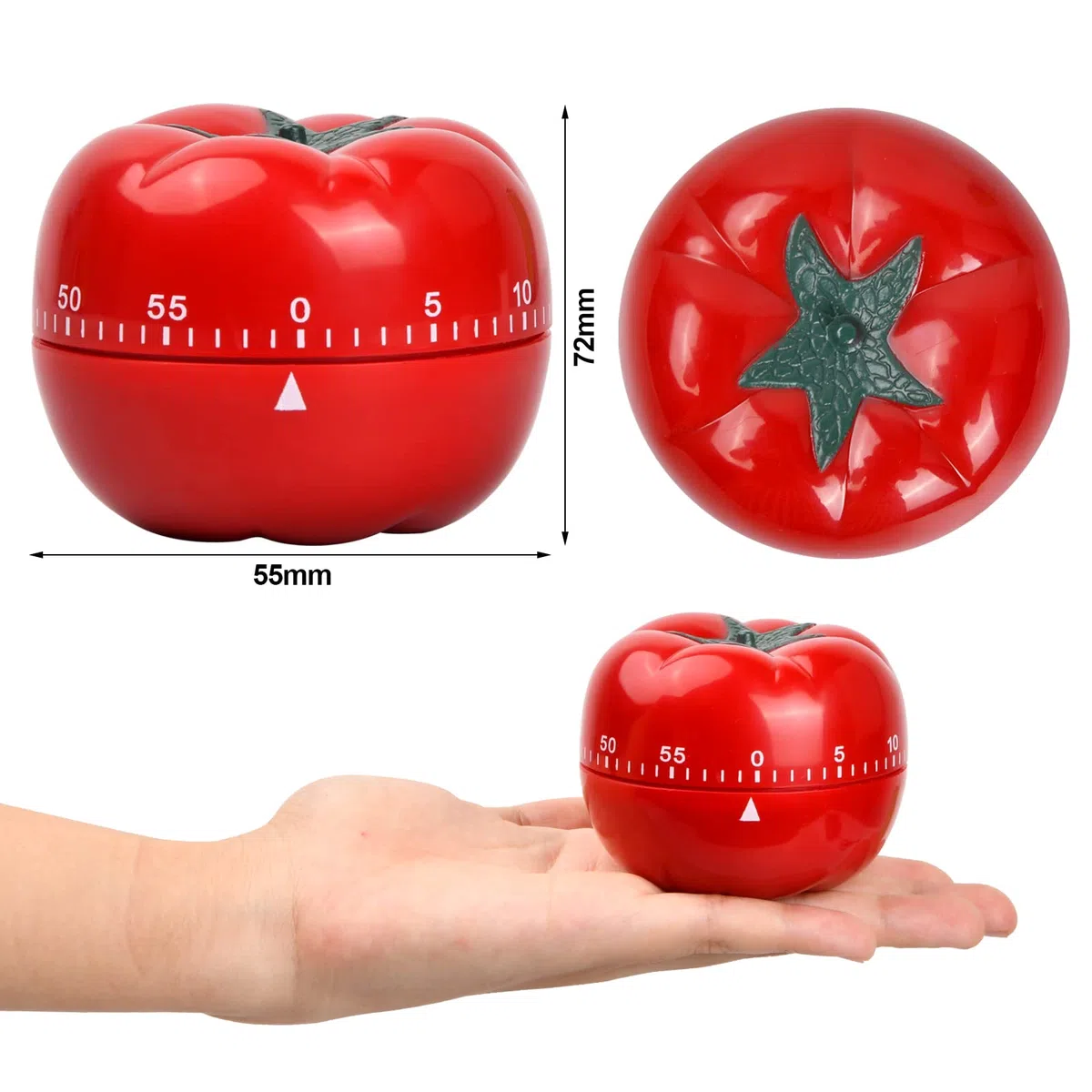 Timer da Cucina, Pomodoro Timer, Timer da Cucina Meccanico, ABS Timer Digitale da 60 Minuti, Timers da Cucina Divertenti per Cucinare, Cuocere al Forno, Imparare, Giocare