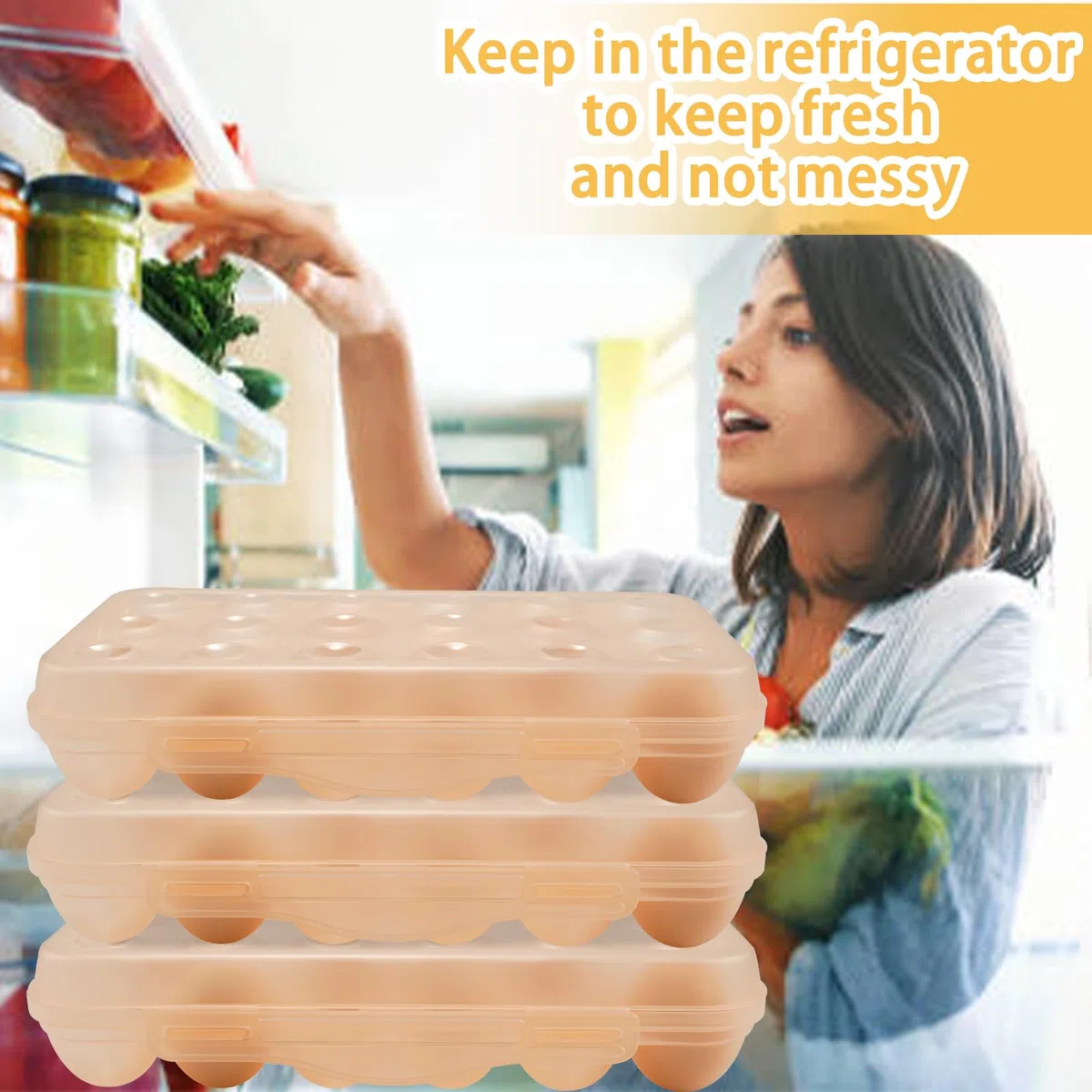 18 Griglia Porta Uova da Frigo, Portauova Frigorifero Plastica Trasparente Contenitore Uova per Cucina di Casa, Frigorifero,Feste, Campeggio, Picnic, Escursionismo, Viaggi