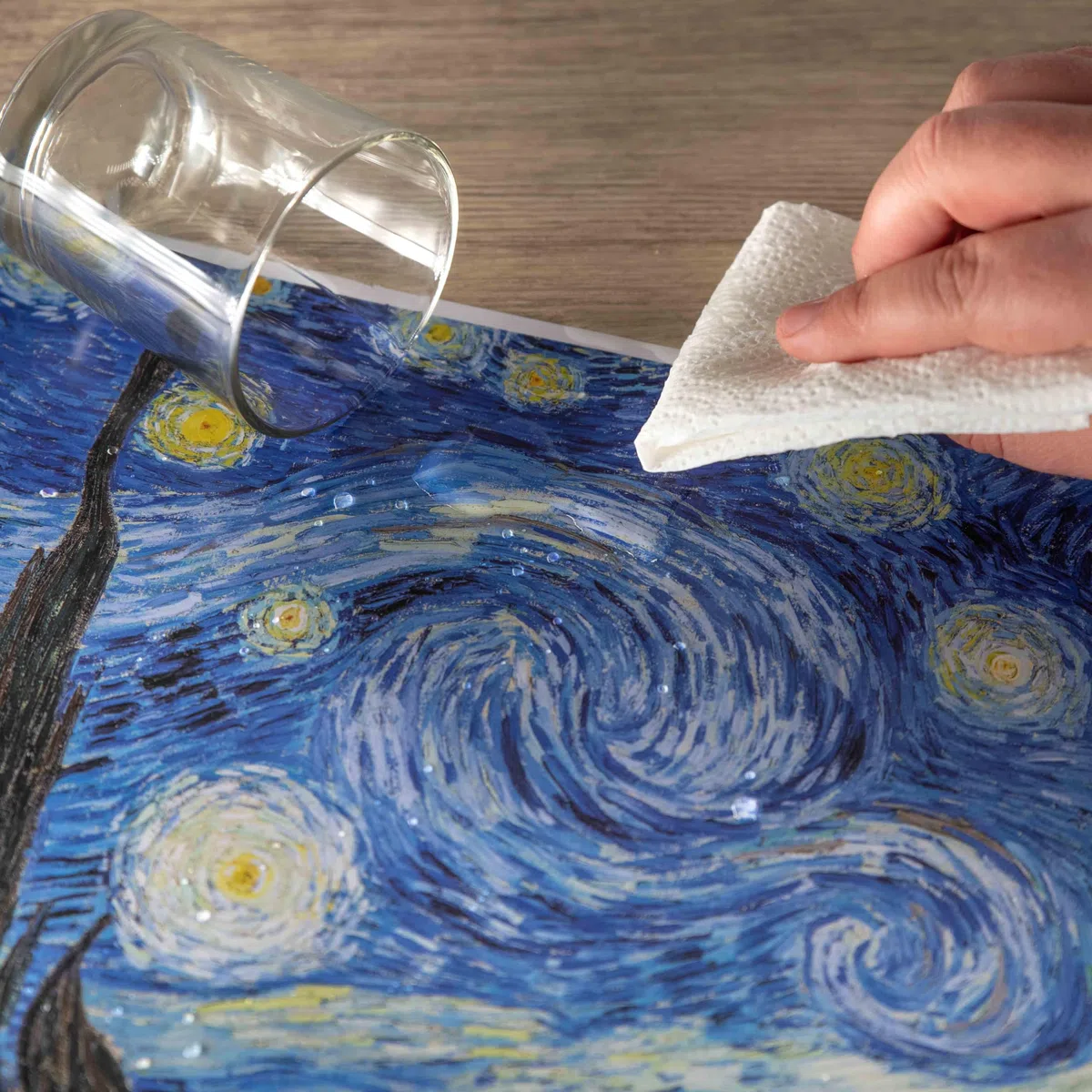 Lupia - Tovagliette americane lavabili XXL, set da 4 pezzi in PVC rettangolari 28,5x43 cm, decorate tema NOTTE STELLATA, colazione pranzo cena, da tavola, cucina, bar pizzeria pub birreria ristorante