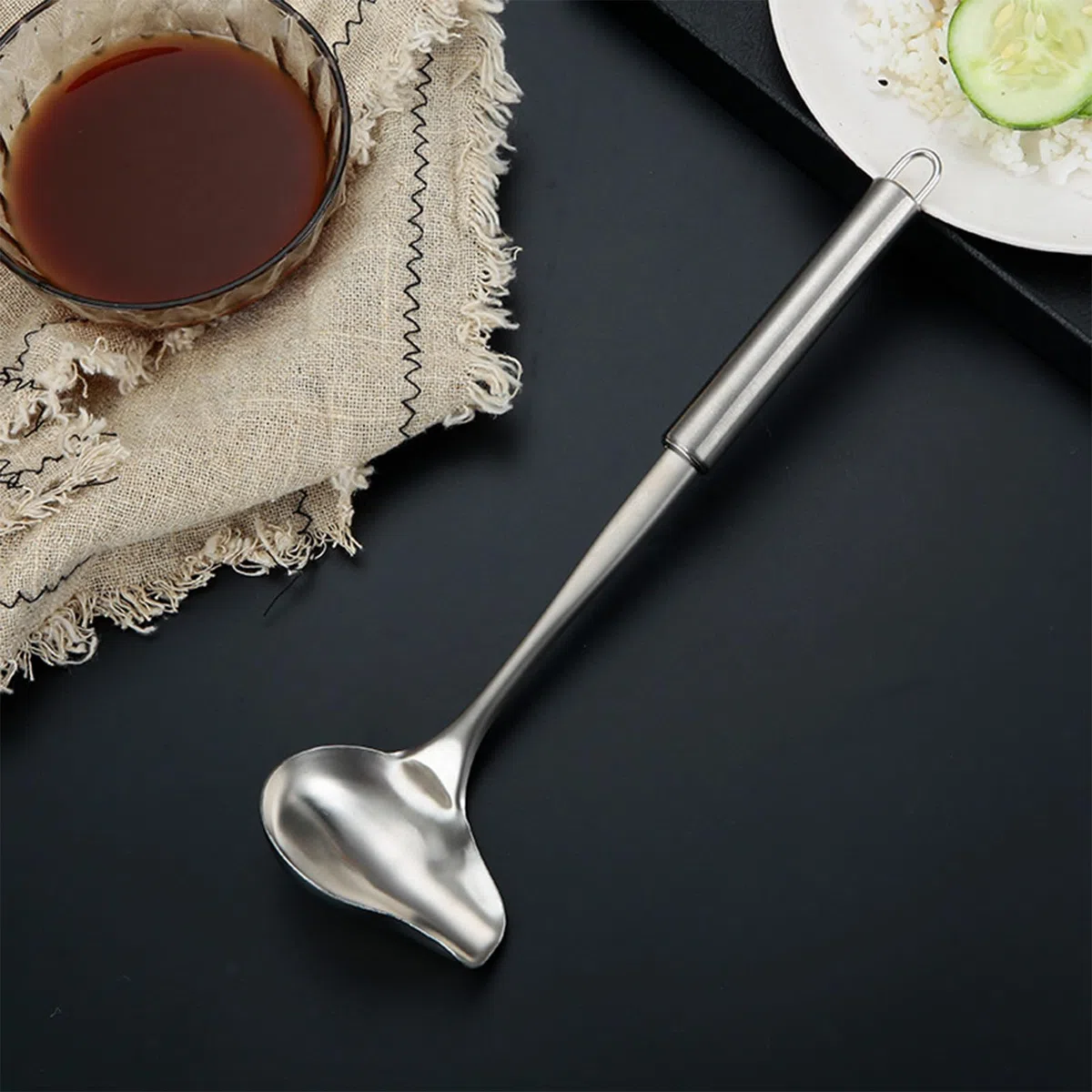 2 mestoli per salse con beccuccio, 30 cm, in acciaio inox, cucchiaio per salse con beccuccio, piccolo mestolo per salse, salse da zuppa, condimenti
