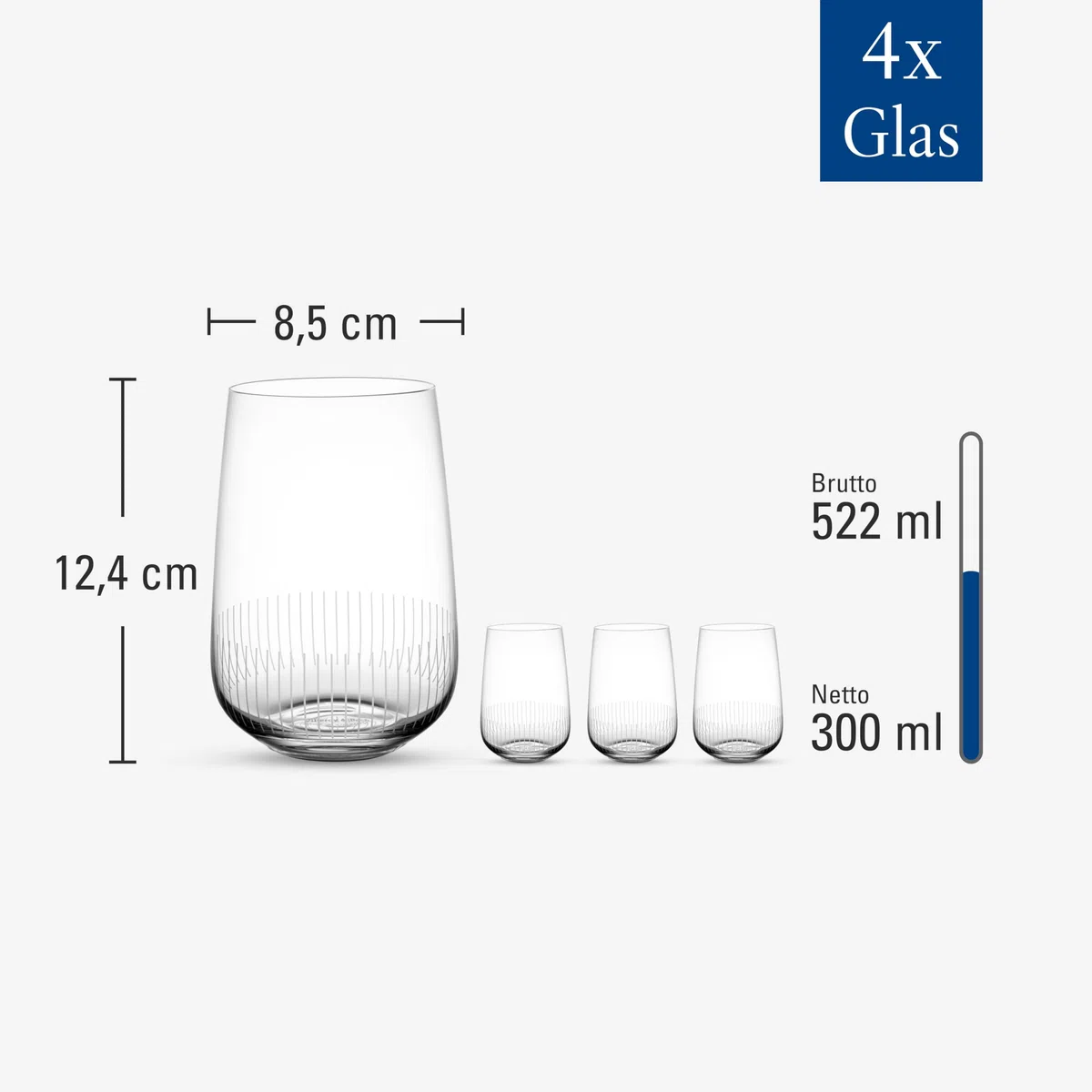 Villeroy & Boch - Afina bicchiere da long drink set da 4 pezzi, set di bicchieri, bicchieri, bicchieri da Caipirinha, bicchiere da Mojito, bicchieri da cocktail, lavabili in lavastoviglie, cristallo