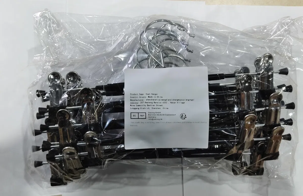 Grucce per pantaloni in metallo, 30 cm, 10 grucce con clip antiscivolo, resistenti alla ruggine, per pantaloni, pantaloncini, gonne, calze, biancheria intima (bianco)
