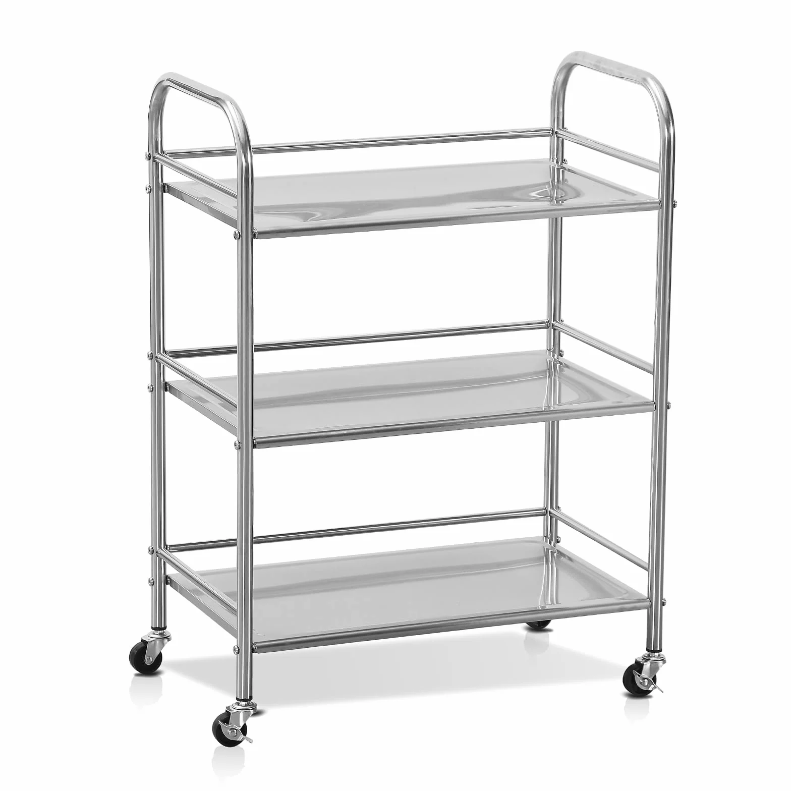 Carrelli di servizio in acciaio inox, carrelli da cucina, carrelli di servizio con rotelle, carrelli stretti per cucine, laboratori, uffici e soggiorni