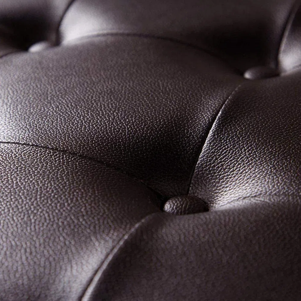 BAKAJI Cassapanca Pouf Contenitore Poggiapiedi per Camera da Letto Panca Sgabello con Struttura in Legno Rivestimento in Eco Pelle Seduta Apribile Imbottita Dimensioni: 110 x 40 x 40 cm (Marrone)