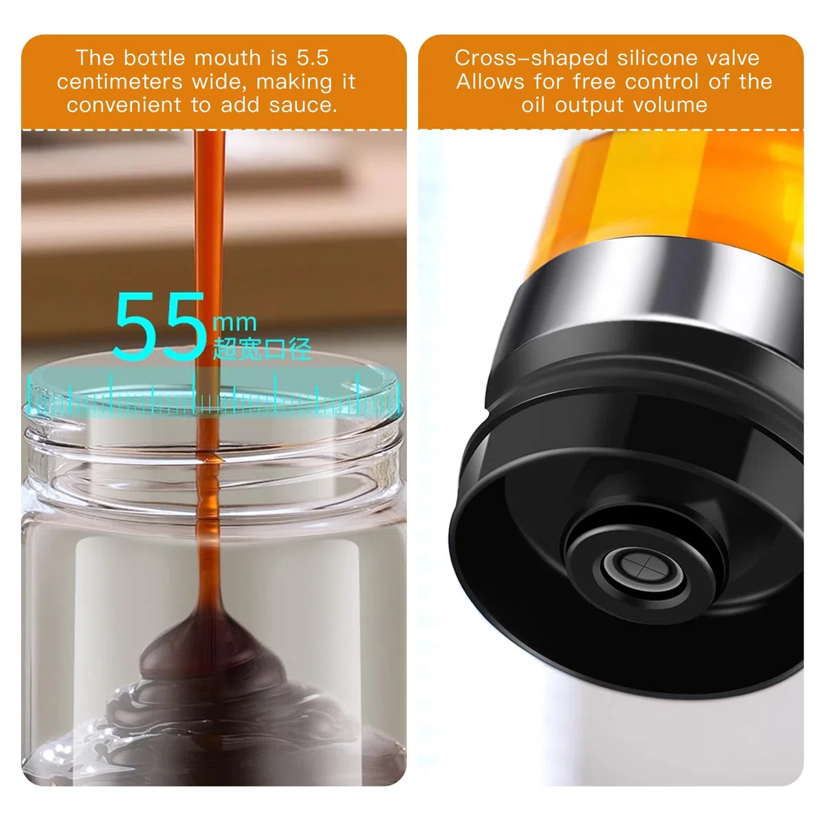 350ml Dosatore Miele in Vetro, Contenitore Dispenser Miele Antigoccia con Manico per Miele Sciroppo Caffè E Altri Liquidi Per Desser