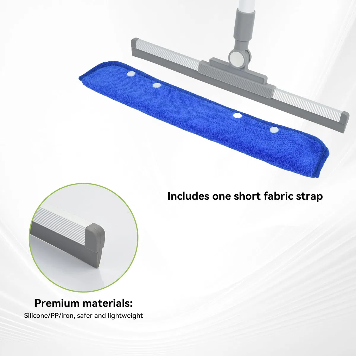 OTraki Lavavetri con Manico Telescopico, Vetri Doccia Pulizia con Tergivetro per Finestre Regolabile（136cm）, Strumenti per la Pulizia dei Vetri per Bagno Auto e Pavimenti