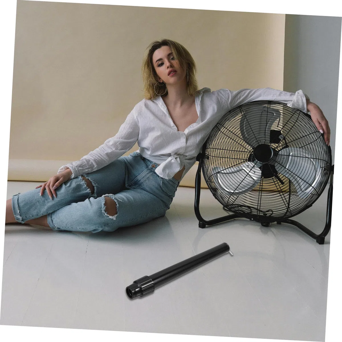 DOITOOL Asta Di Prolunga Regolabile Per Ventilatore a Piedistallo Nera, Supporto Ricambio Per Ventilatori Da Pavimento, Accessorio Installazione Rapida Per Ventilatori Elettrici Domestici