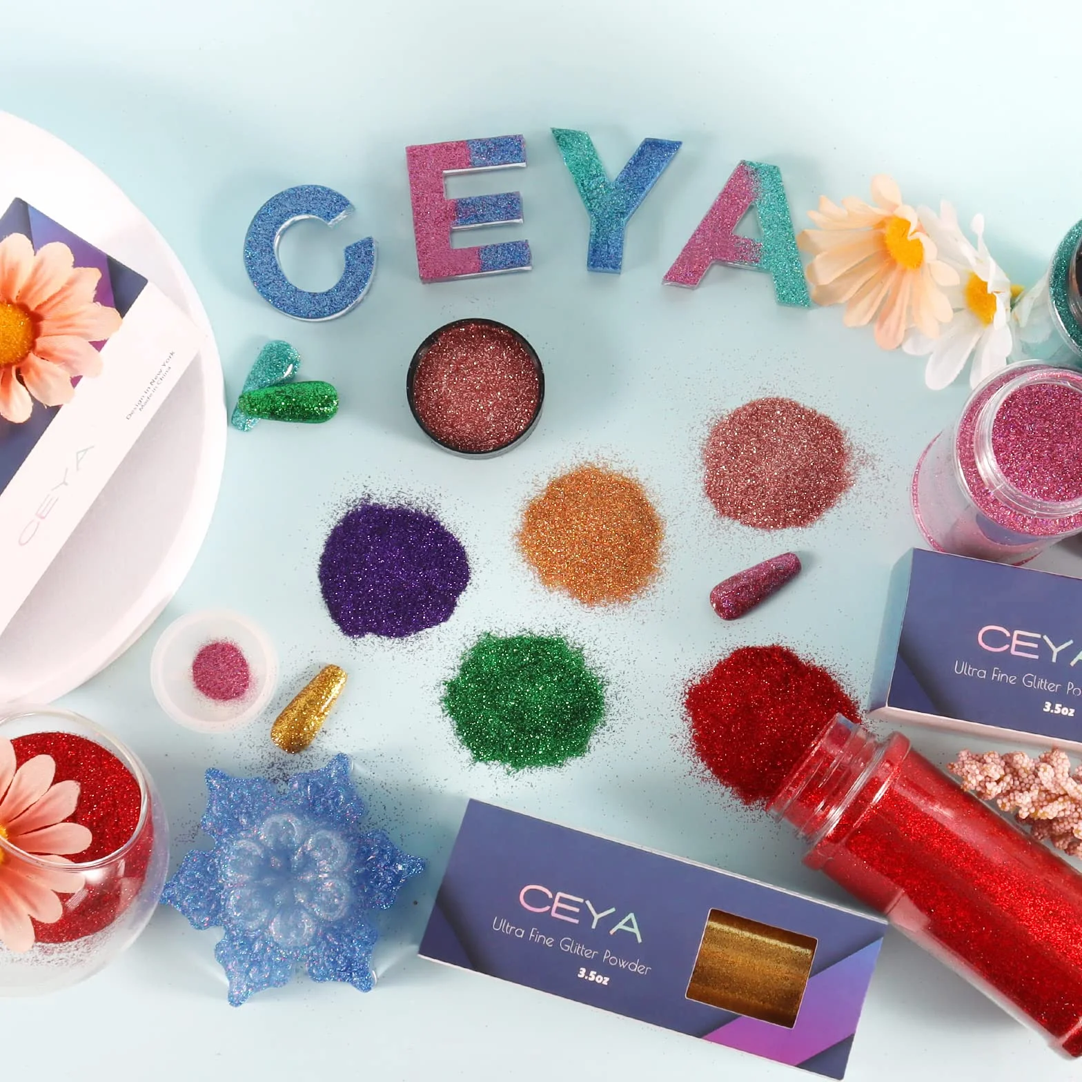 Ceya 3.5oz/ 100g Ultra Fine Glitter Powder Rose Gold Glitter 1/128” 0.008” 0.2mm for Slime Epoxy Resin Craft Tumbler Jewelry Nail Art Festival Makeup Scrapbook Painting Wedding Cards