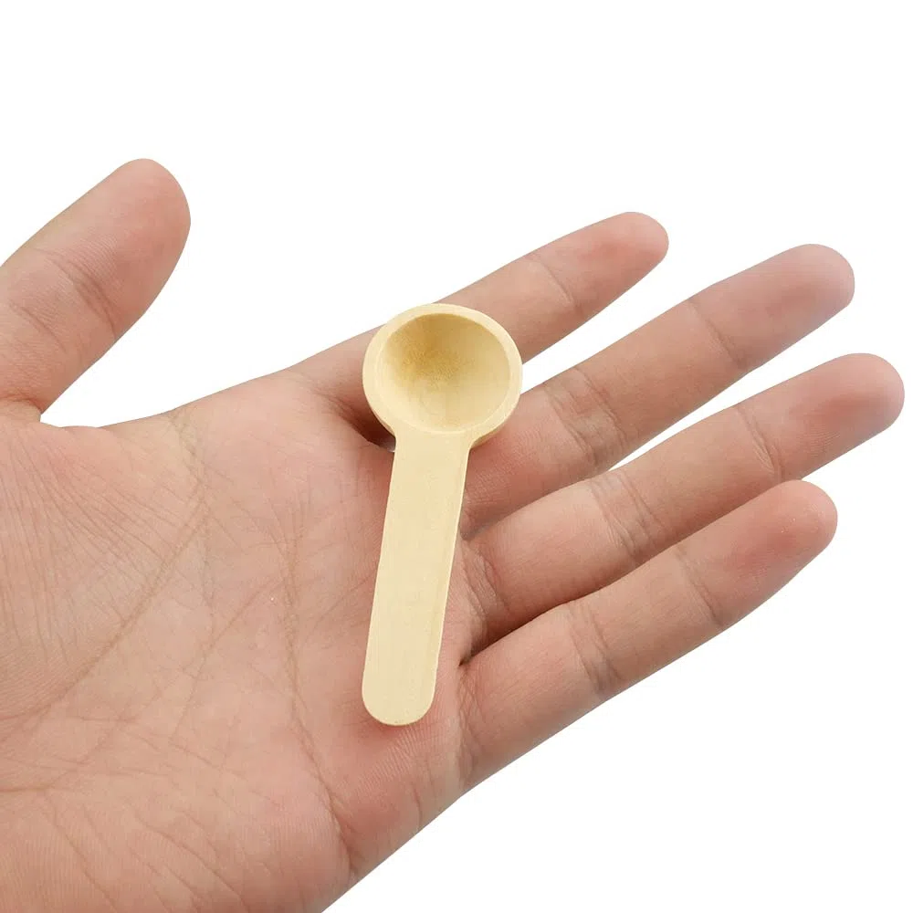50 Pezzi Mini Cucchiai di Legno Fatti a Mano per Miele, Caffè, Tè, Condimenti, Sale (6.8 x 2.4 x 1cm)