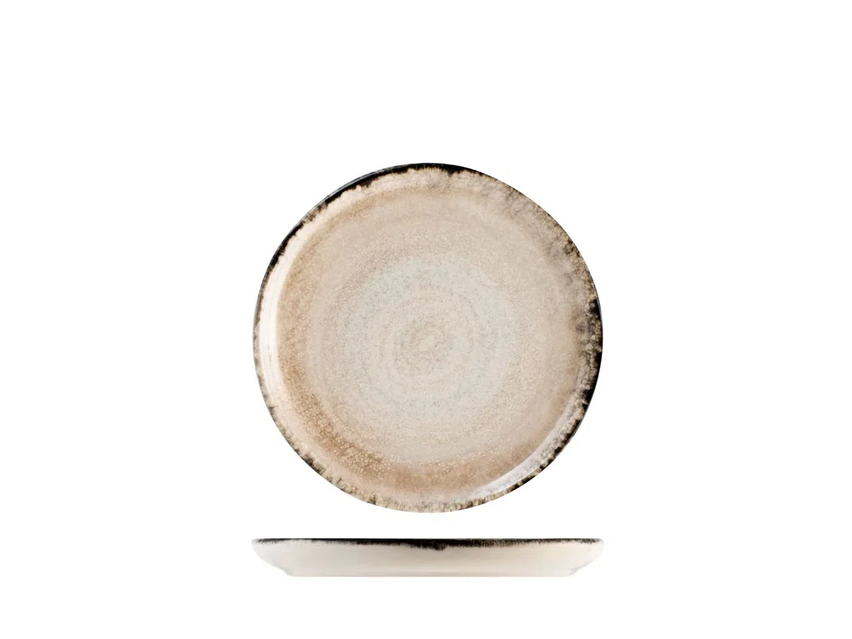 H&H, Artisanal, Set 24 piattini Pane, in Stoneware, Grigio, cm 14
