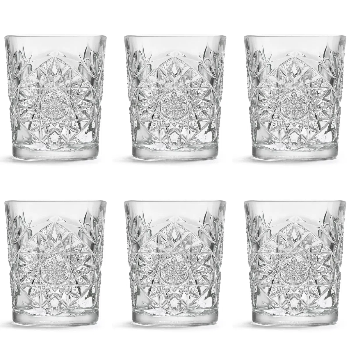 Bicchieri Hobstar della Libbey - 355 ml/ 35,5 cl - Set di 6 - Design vintage - Lavabili in lavastoviglie - Di alta qualità
