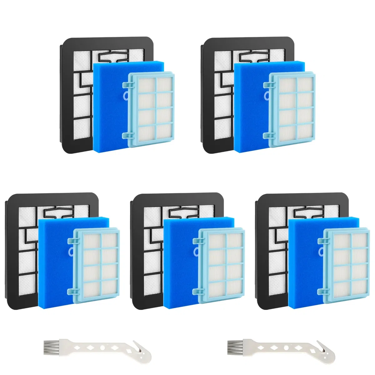 5 pezzi Filtro Aspirapolvere per Philips PowerPro Compact, PowerPro Active et Marathon Compact, Adatto per FC9331, FC9332, FC8010/02, FC8010/01,etc