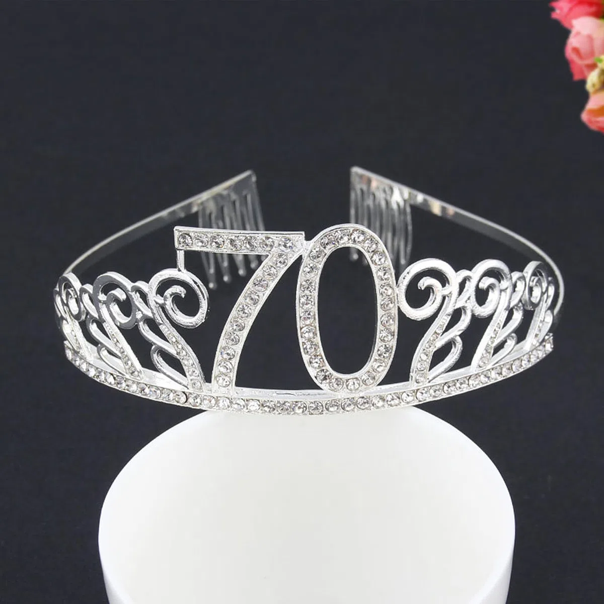 70 Compleanno Fascia in Italiano - Tiara Corona per 70 Anni Donna - Coroncina Decorazioni Addobbi