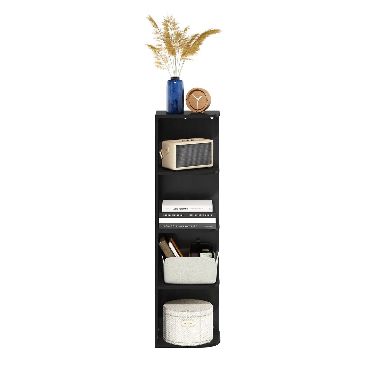 Furinno Pasir - Libreria a 4 ripiani ad angolo, colore: Blackwood