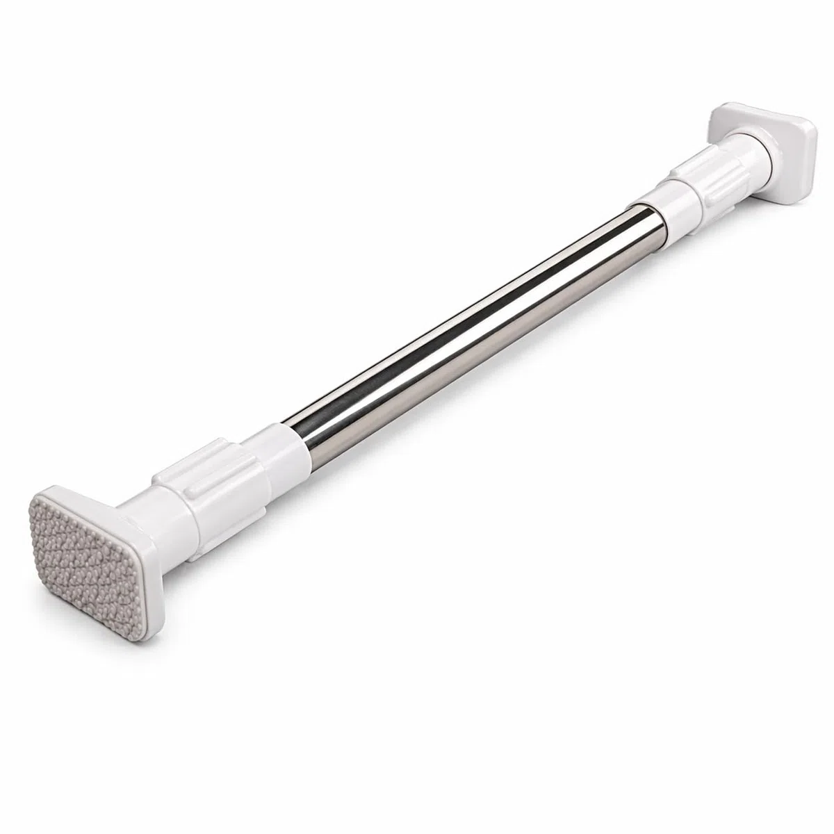 Bastone Telescopico Estensibile 48–78 cm Senza Fori – Asta a Pressione con Piedini Antiscivolo, Struttura in Acciaio Inox Resistente, Ideale per Doccia, Armadi, Nicchie e Finestre Piccole