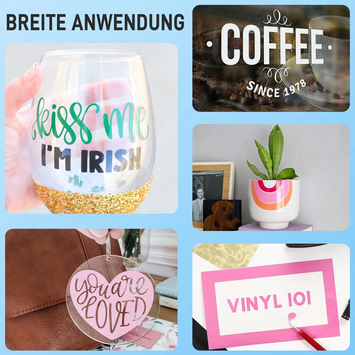 IModeur Vinilo Adesivo Oro 30,5 cm x 3,66 m Pellicola Lucido per Cricut, Silhouette Cameo, La Maggior Parte delle Macchine da Taglio