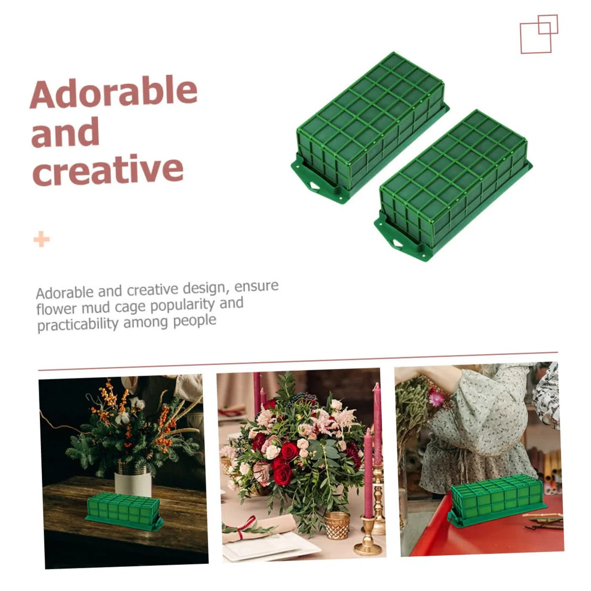 2 Pezzi Gabbie Porta Schiuma Large con Spugna per Fiori Freschi Supporto Decorativo per Composizioni da Tavolo e Parete per Matrimoni e Eventi Speciali