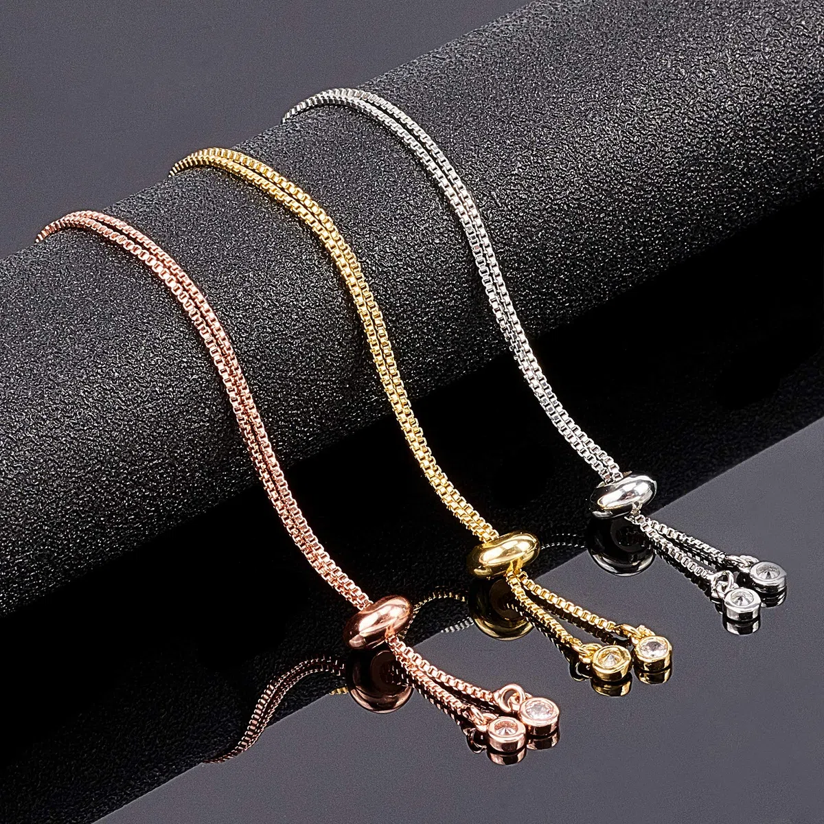 NBEADS 12pz braccialetti a scorrimento regolabile per realizzare ciondoli con strass, catenine estensioni per gioielli fai da te, 24cm