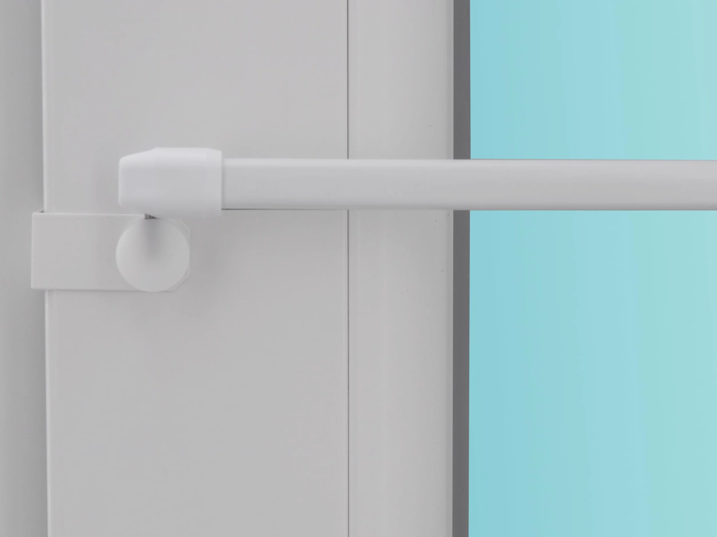 Dekondo Bastone per tende "Easy", bianco, estensibile, con gancio per finestra, campo di serraggio 15-20 mm, fissaggio superiore o laterale alla finestra (15-20 mm di spessore) (80-100 cm)