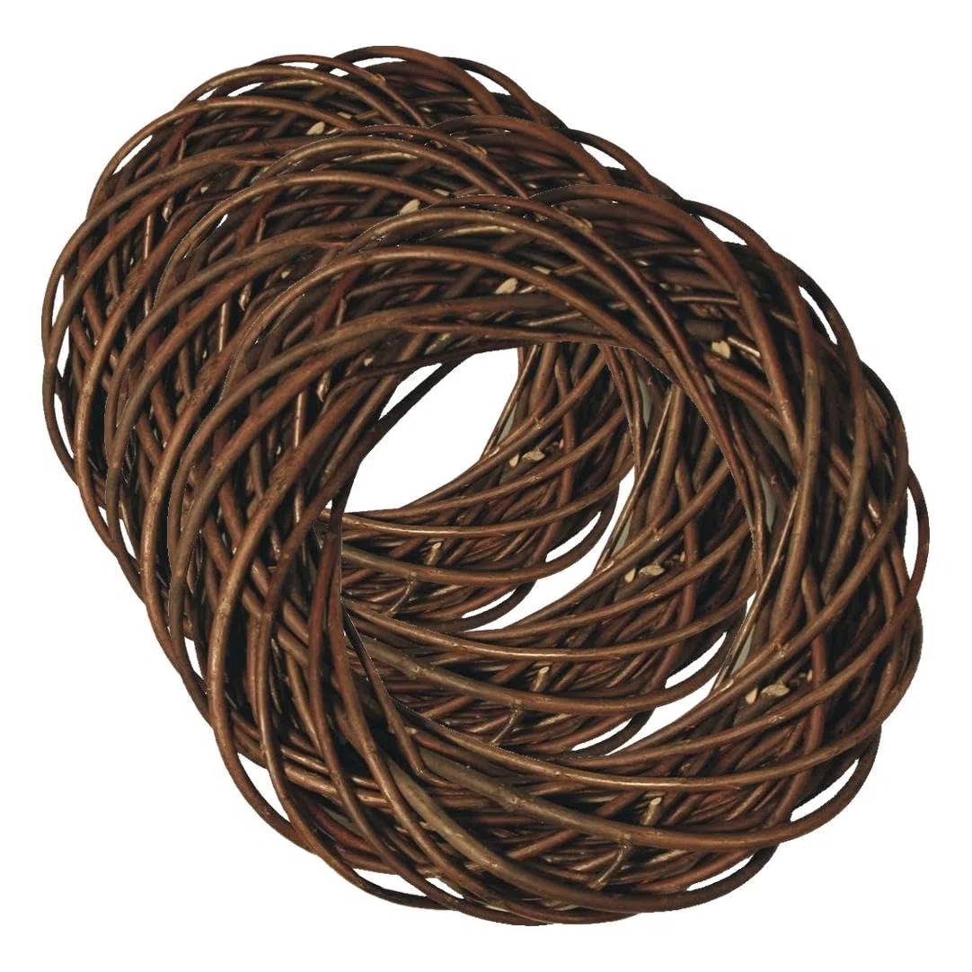 Rayher 65007000 Corona Decorativa in Vimini scortecciato, Diametro 25 cm x 6 cm (Confezione da 3)