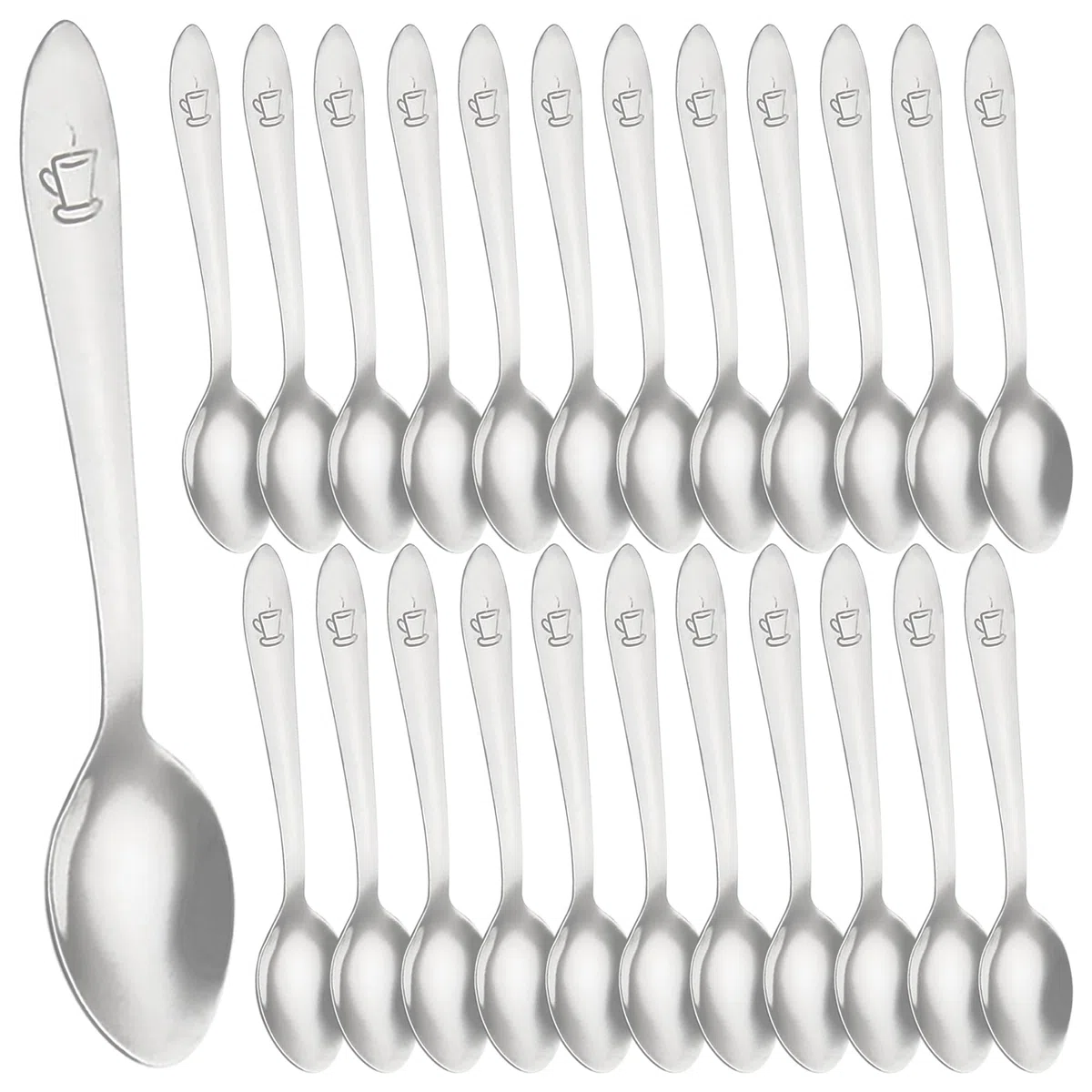 Cucchiaini caffe piccoli 24 Pezzi 10 cms acciaio inox adatto per casa e ristoranti cucchiaini da caffè piccoli cucchiani caffe piccoli cucchiaini cappuccino bar