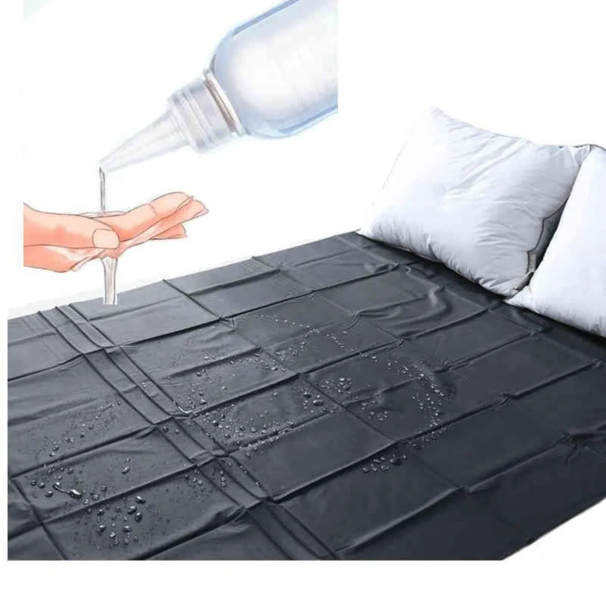 Copriletto da Gioco in plastica Nera Impermeabile in PVC, per Evitare Che Il Materasso Si bagni